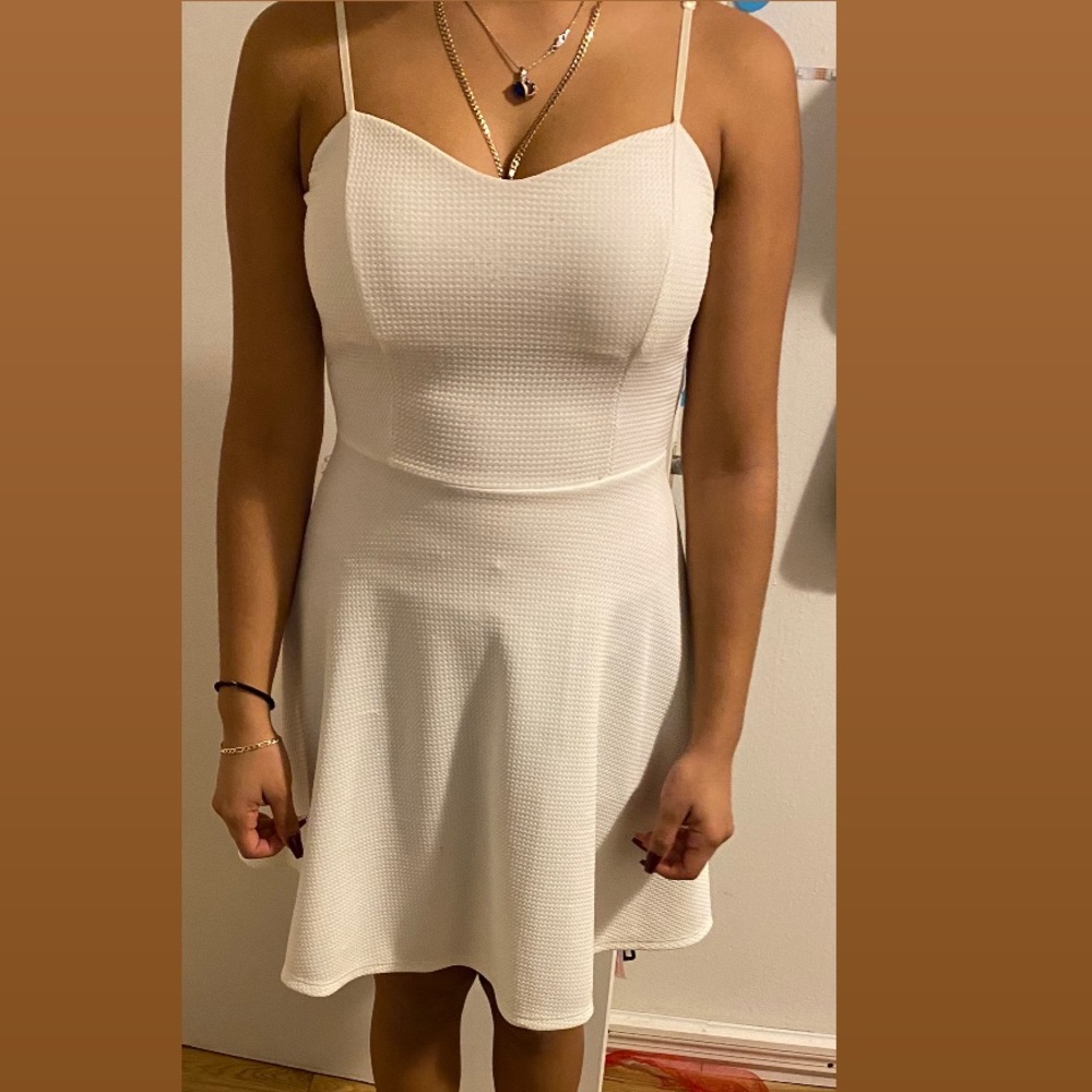 White dress with straps
